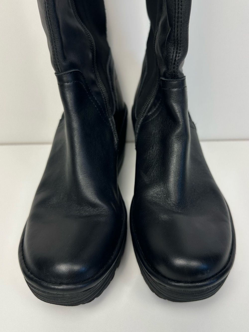 Fly London Yeve Knee High Leather Wedge Boots - Picture 7 of 11